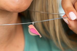 Pink Bird Pendant