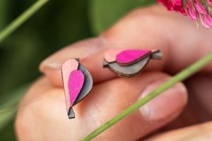 Pink Bird Earrings