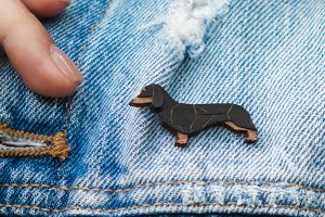 Walking Dachshund Brooch