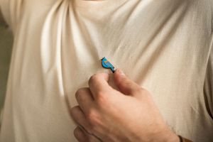 Blue Cutebird Brooch