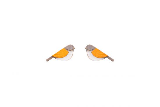 Orange Cutebird Earrings