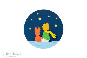 Little Prince and Fox Wooden Image