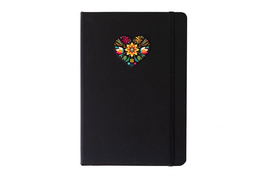 Notebook A5 – Folk Heart Black