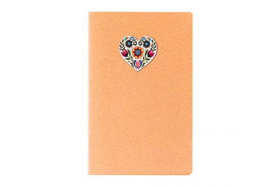 A5 Notepad – Folk Heart White (blank)