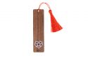 Wooden Bookmark – Folk Heart White