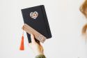 Wooden Bookmark – Folk Heart White