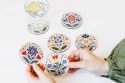 Wooden Coasters with Folk Motif –  Set 6 pc