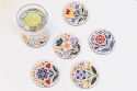 Wooden Coasters with Folk Motif –  Set 6 pc