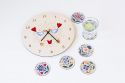 Wooden Coasters with Folk Motif –  Set 6 pc