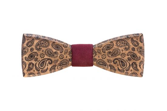 Wooden Bow Tie – Paisley Deep
