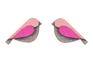 Pink Bird Earrings