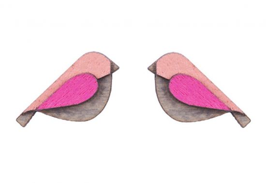 Pink Bird Earrings