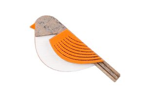Orange Cutebird Brooch
