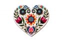Wooden Brooch Folk Heart – White