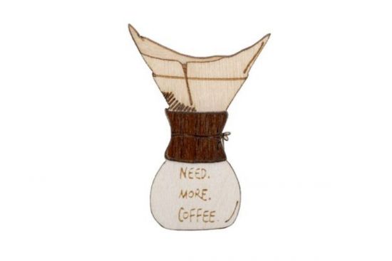 Need Coffee Brooch