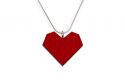 Wooden Pendant Red Heart